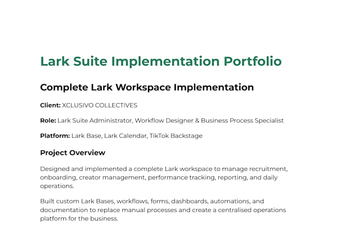 build lark base workflows and project management systems